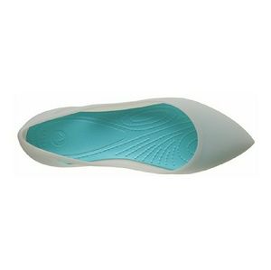Crocs Rio Pointed Flats 9 - Platinum/Pool